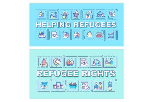 Empowering Support and Aid for Refugees with Word Concepts Banners