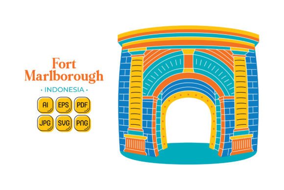 Fort Marlborough in Flat Design Style: A Versatile Tool for Creative Projects