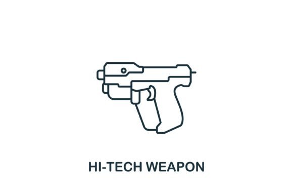 Hi-Tech Weapon Icon: A Versatile Symbol for Modern Design